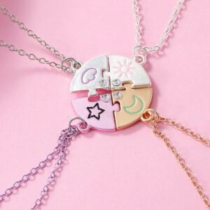 Sun & Moon & Stars & Clouds Best Friend Necklaces for 4 - Image 2