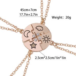 Sun & Moon & Stars & Clouds Best Friend Necklaces for 4 - Image 5