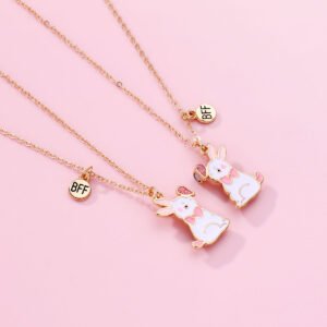 BFF Necklaces for 2 Magnetic Cute Rabbit