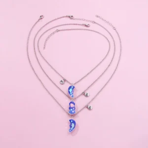 Dolphin & Star & Heart Magnetic 3-piece friendship necklace - Image 3