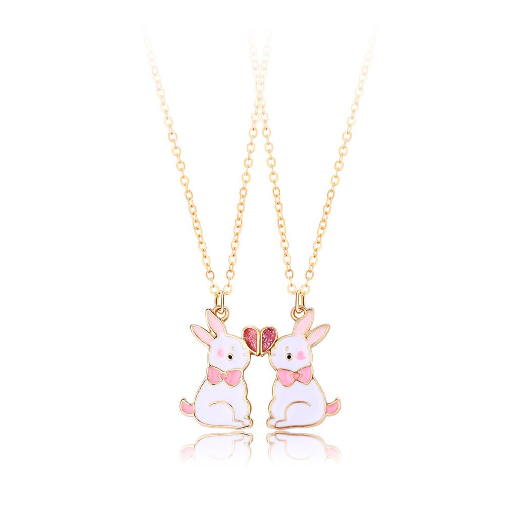 Personalized Jewelry for BFFs: Why It's a Must-Have Gift 3 BFF Necklaces for 2 Magnetic Cute Rabbit