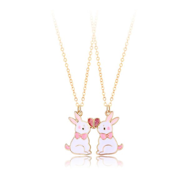 BFF Necklaces for 2 Magnetic Cute Rabbit