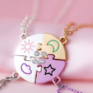 Sun & Moon & Stars & Clouds Best Friend Necklaces for 4