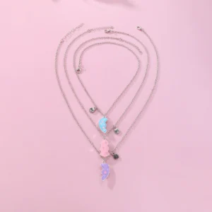 Sequin Stars Heart 3-Way Best Friend Necklace