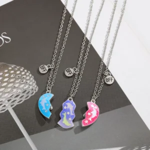 Dolphin Tricolor 3-piece Best Friend Necklace