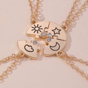 Sun & Moon & Stars & Clouds Best Friend Necklaces for 4 - Image 4