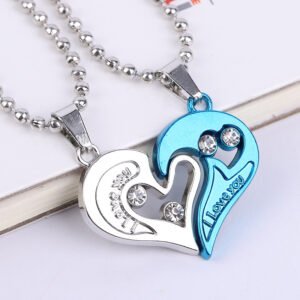 Stylish Magnetic Heart Matching Necklaces for Couples
