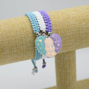 Magnetic Three Person Long Distance Best Friend Bracelets