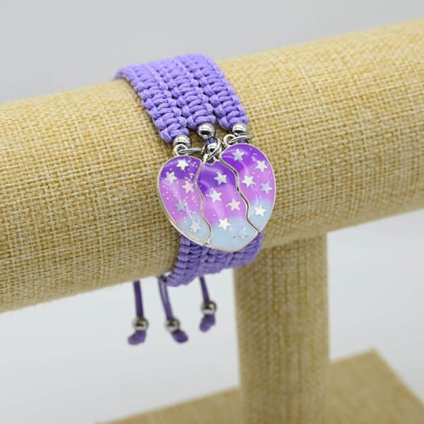 Adjustable Braided Cord Magnetic Best Friend Bracelets for 3