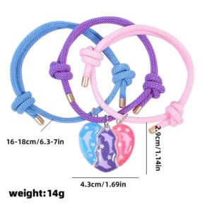 Magnetic Dolphin Matching BFF Bracelets for Three Friends
