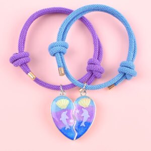 Fashion Magnetic Love Dolphin Shell BFF Bracelets for 2