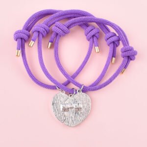 Magnetic Woven Adjustable 3 Pieces Friendship Bracelet for Best Friend