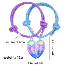 Fashion Magnetic Love Dolphin Shell BFF Bracelets for 2