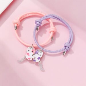 Glow in the Dark Two-pieces Cute Cat Magnetic Children's Friendship Bracelets - Image 2