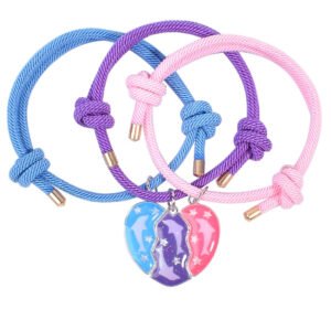 Magnetic Dolphin Matching BFF Bracelets for Three Friends