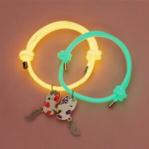 Glow in the Dark Two-pieces Cute Cat Magnetic Children's Friendship Bracelets - Image 3