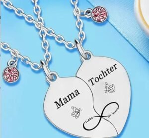Matching Silver Heart Boyfriend Girlfriend Necklaces