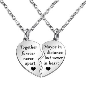 Matching Silver Heart Boyfriend Girlfriend Necklaces
