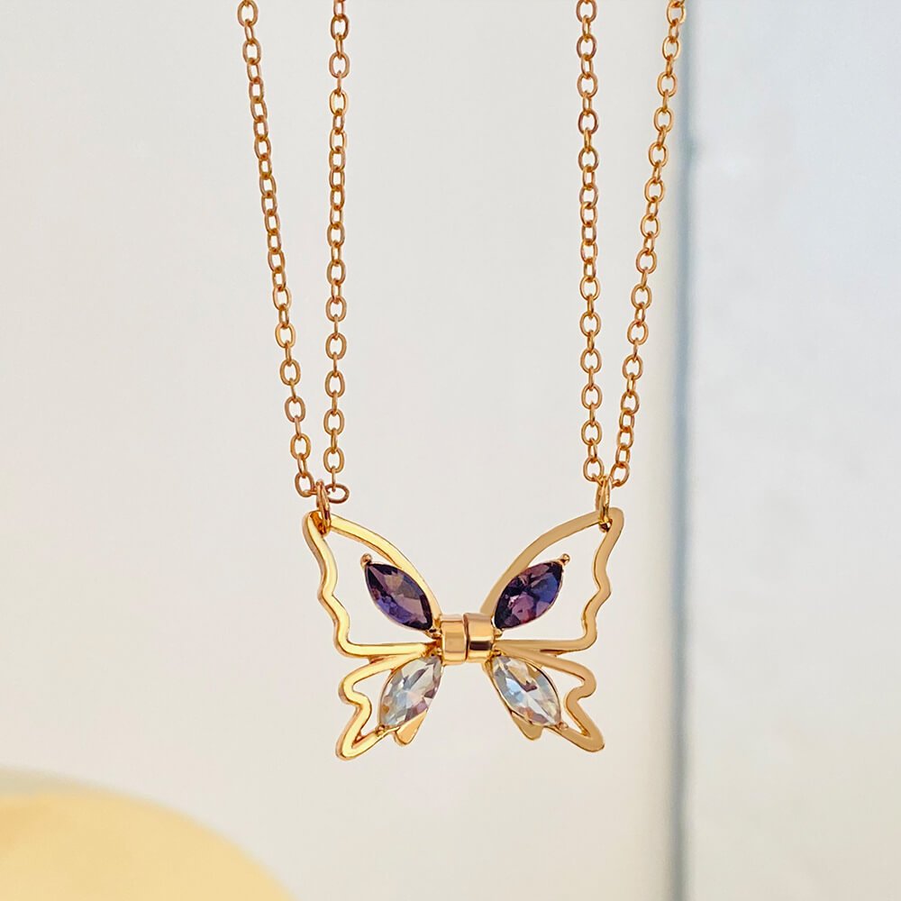 Butterfly Magnetic Bestie Necklace for 2 2 Butterfly Magnetic Bestie Necklace for 2