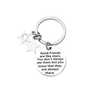 Stainless Steel Gifts Good Friends Are Like Stars Keychain