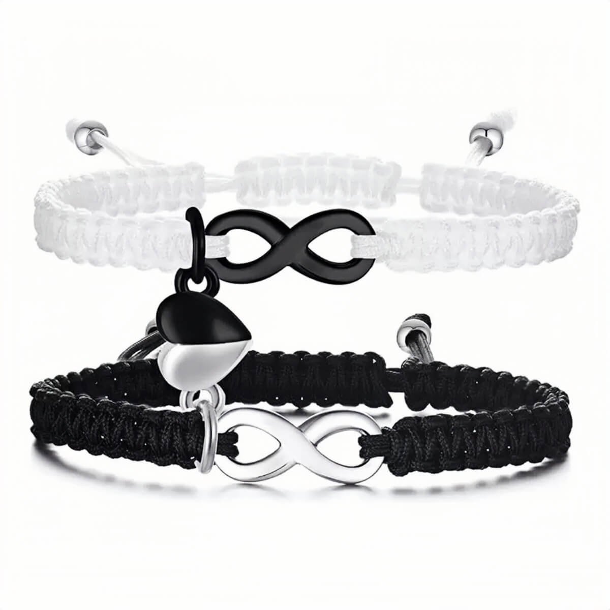 Love Magnetic Couple Bracelet Modern Black and White Jewelry Stainless Steel 6 Love Magnetic Couple Bracelet Modern Black and White Jewelry Stainless Steel