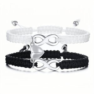 Home 11 Love Magnetic Couple Bracelet Modern Black and White Jewelry Stainless Steel