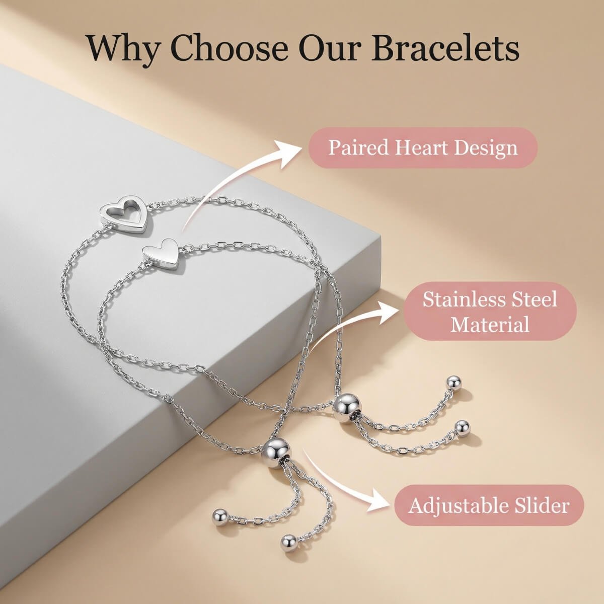 Matching Heartbeat Couple Bracelets for Him and Her - Adjustable Stainless Steel 2-Piece Jewelry Set 6 Matching Heartbeat Couple Bracelets for Him and Her - Adjustable Stainless Steel 2-Piece Jewelry Set