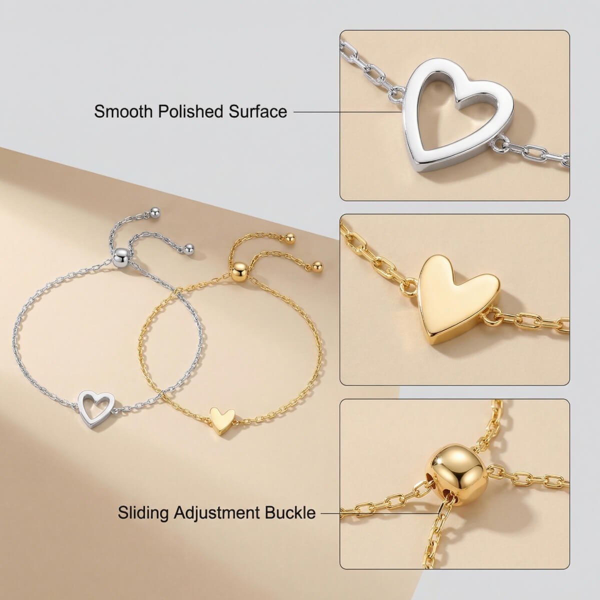 Matching Heartbeat Couple Bracelets for Him and Her - Adjustable Stainless Steel 2-Piece Jewelry Set 4 Matching Heartbeat Couple Bracelets for Him and Her - Adjustable Stainless Steel 2-Piece Jewelry Set