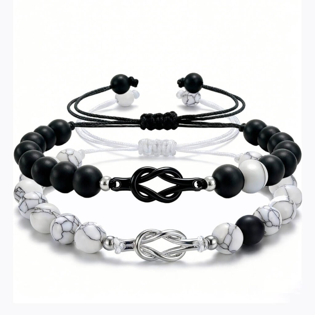 Personalized Gifts for Boyfriend: Unique Ideas to Make Him Feel Special 10 Meaningful Two-piece Nature Stone Beads Love Knot Couple Bracelets
