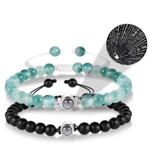 Home 17 Trending Beads ‘I Love You’ in 100 Languages Couple Bracelet for Long-distance