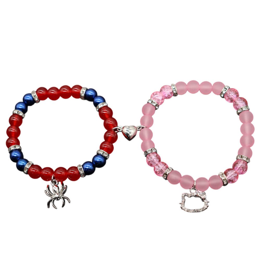 The Meaning Behind Different Couple Bracelet Styles (And Which One Fits Your Relationship) 25 Spider-Man & Hello Kitty Magnetic Matching Bracelets - Couples & BFF Friendship Beaded Jewelry Set of 2