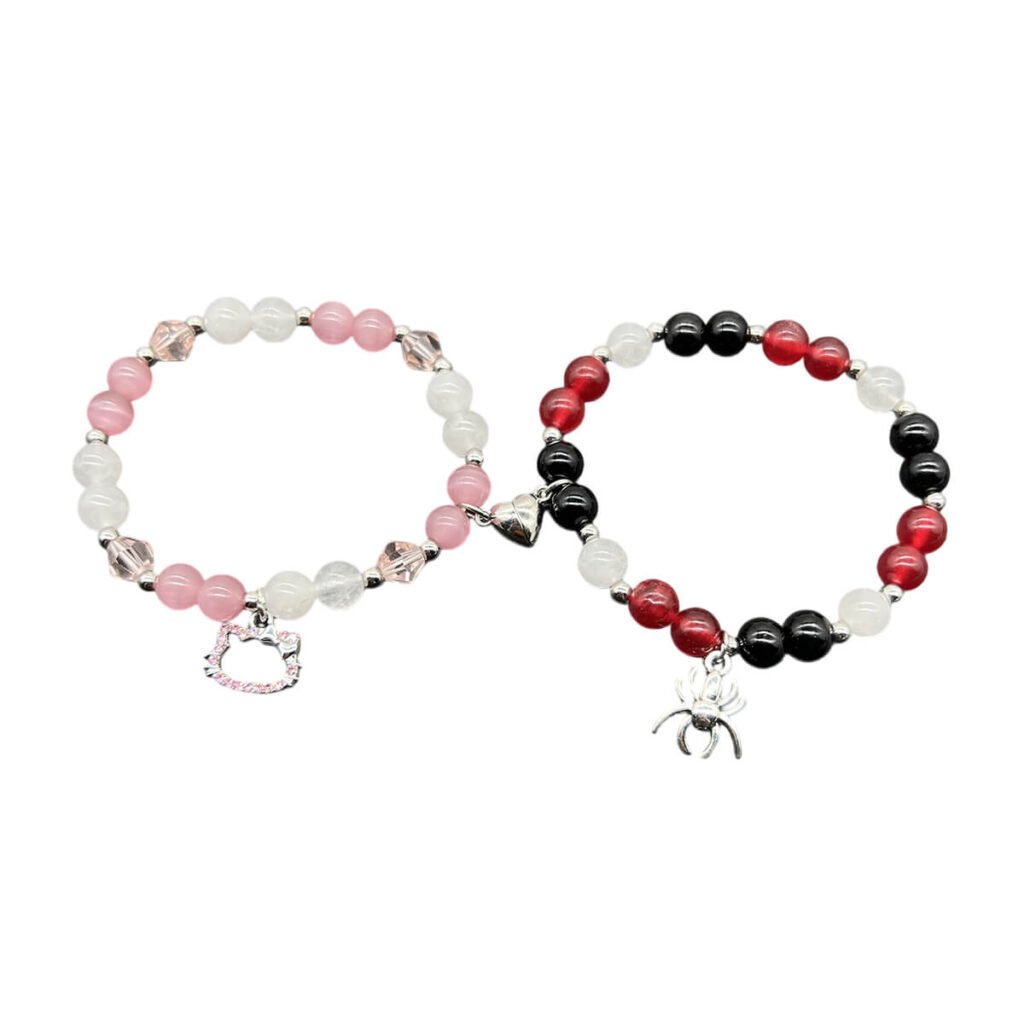 Personalized Gifts for Boyfriend: Unique Ideas to Make Him Feel Special 3 2-Piece Magnetic Spider-Man and Hello Kitty Couple Bracelet Set