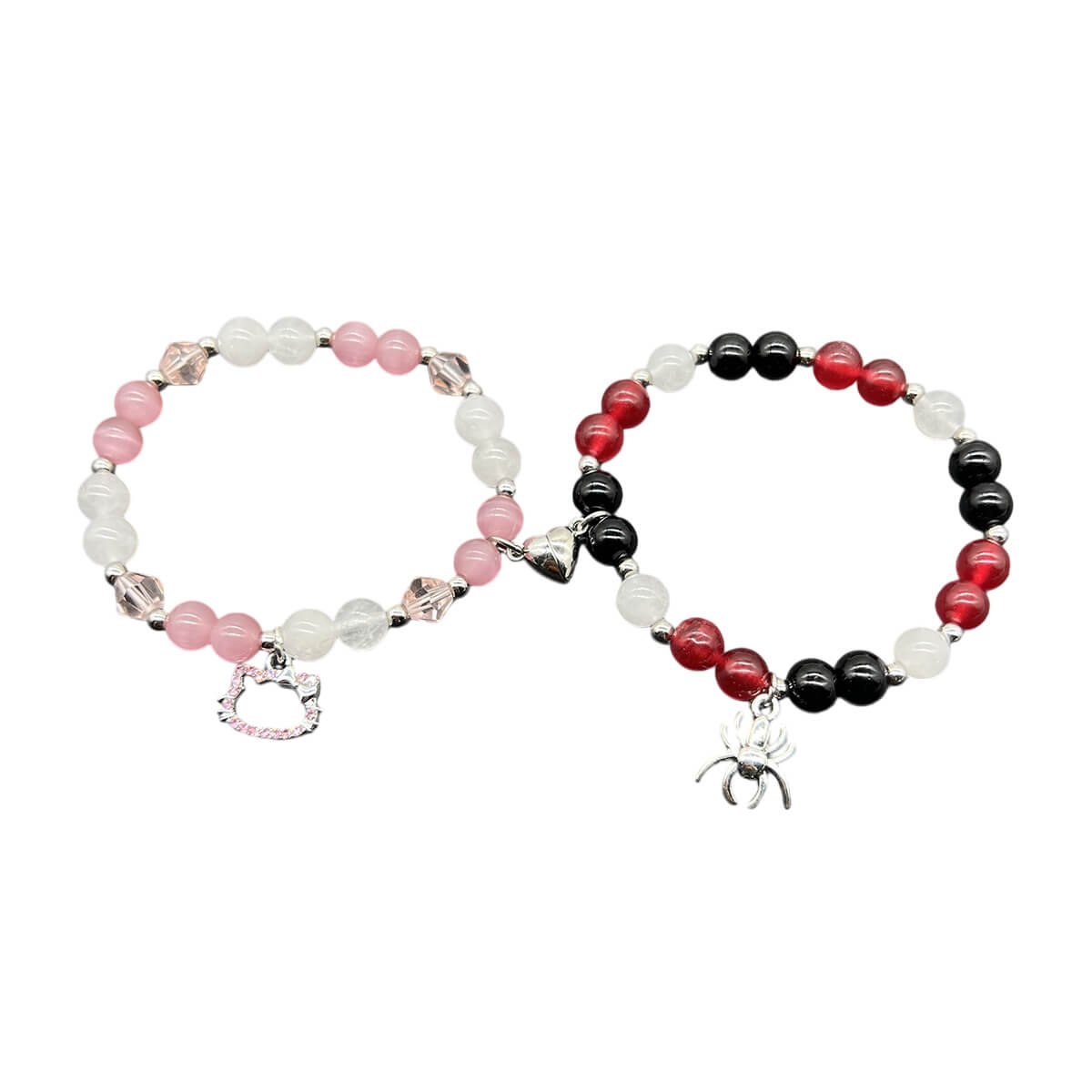 2-Piece Magnetic Spider-Man and Hello Kitty Couple Bracelet Set 1 2-Piece Magnetic Spider-Man and Hello Kitty Couple Bracelet Set