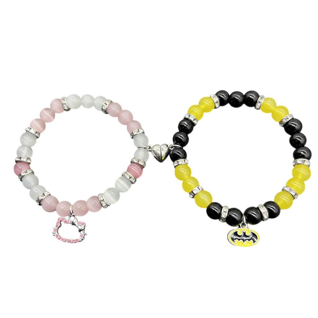 Personalized Gifts for Boyfriend: Unique Ideas to Make Him Feel Special 14 Magnetic Spider and Hello Kitty Matching Couple Bracelet Set