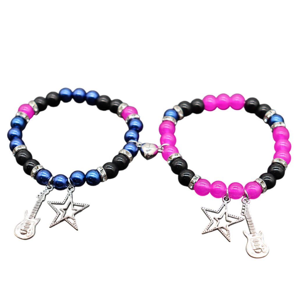The Meaning Behind Different Couple Bracelet Styles (And Which One Fits Your Relationship) 30 TV Girl Magnetic Couple Bracelets Guitar and Star Pendant Friendship Set