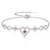 S925 Sterling Silver Birthstone Infinity Bracelet - Luxury Zircon Love Bracelet for Women