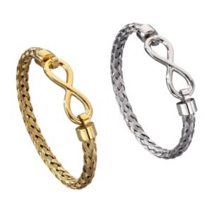 Stainless Steel Infinity Couple Bracelet - Infinite Love Woven Bracelet for Couples