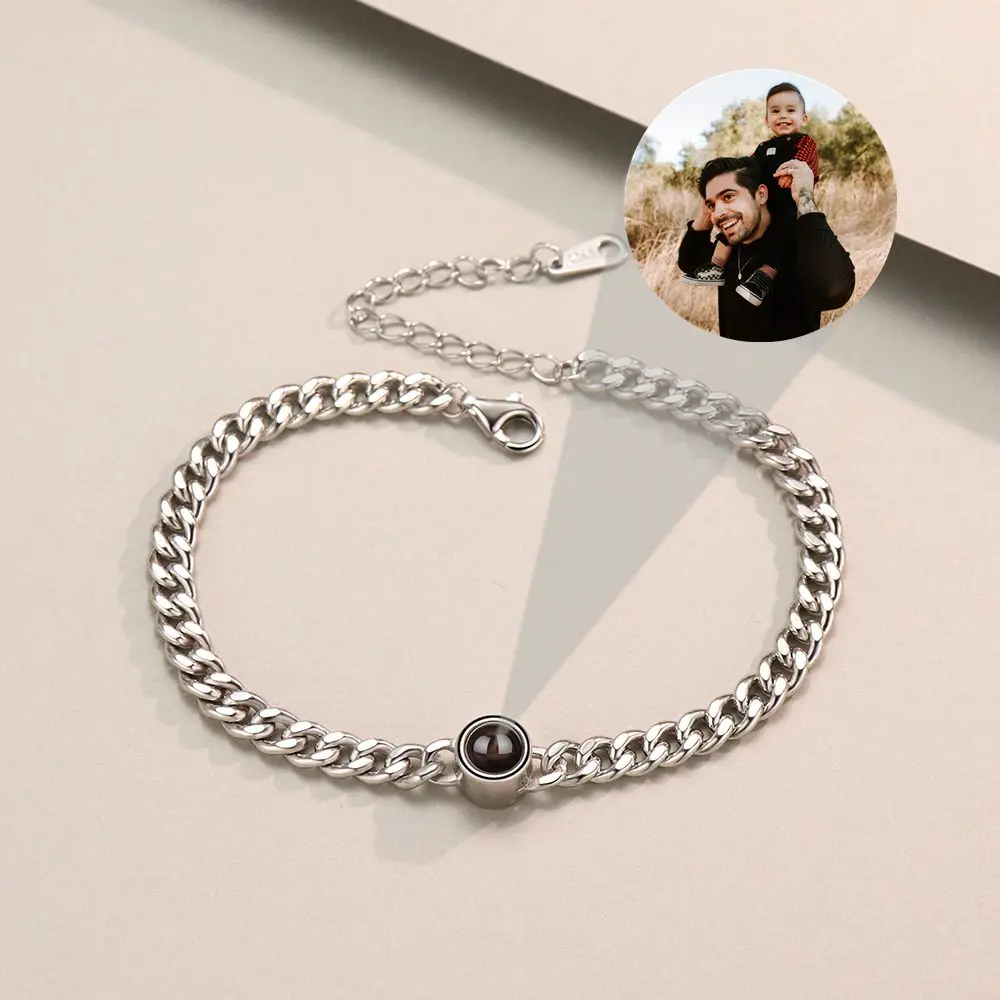 Personalized 925 Sterling Silver Photo Projection Bracelet – Custom Picture Gift 1 Personalized 925 Sterling Silver Photo Projection Bracelet – Custom Picture Gift